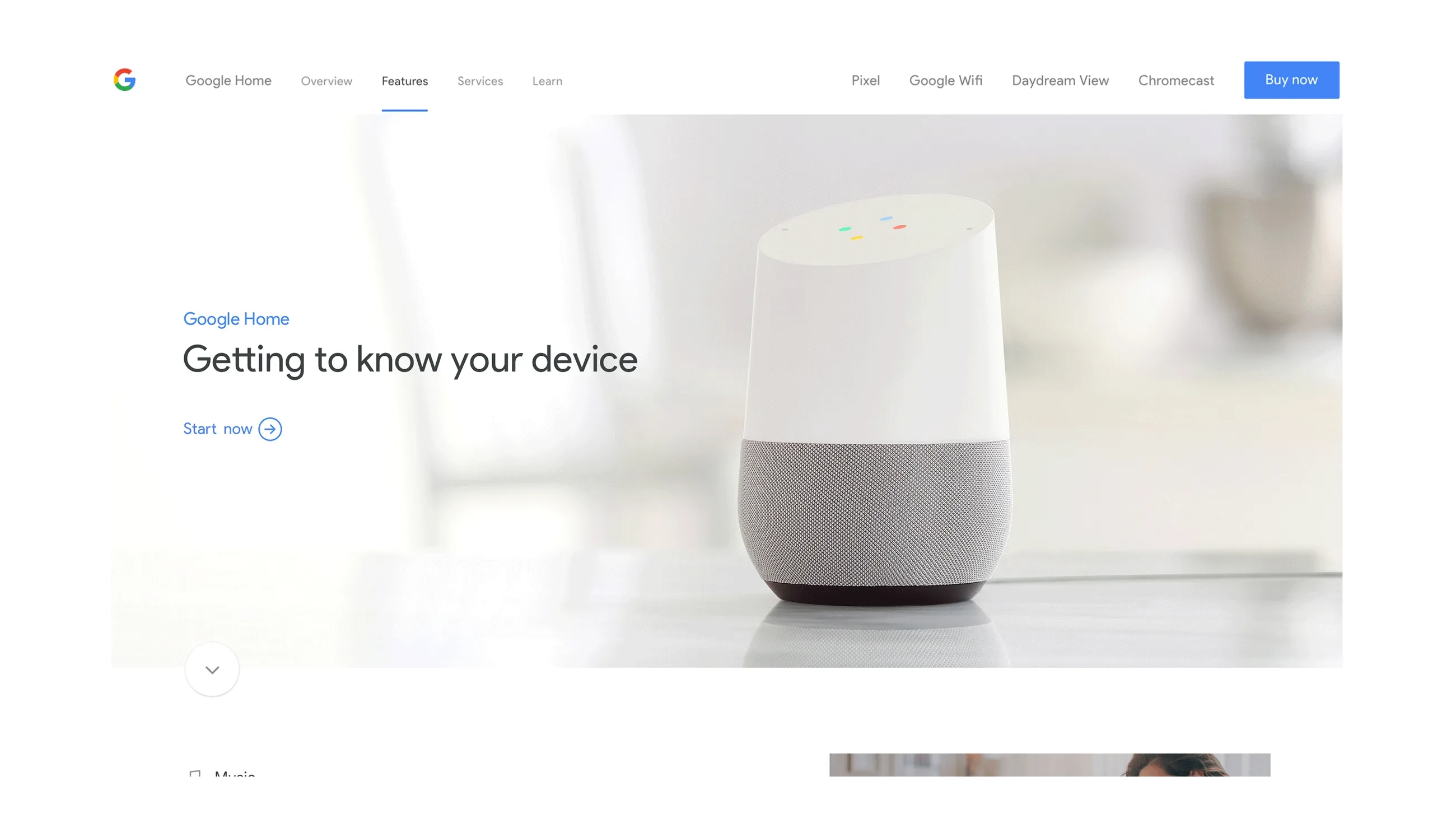 Landing page in motion