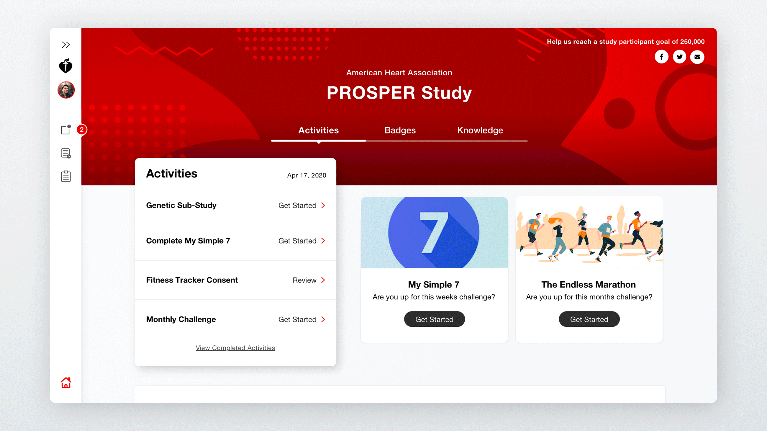 Scolling experience of desktop ui/ux for health study dashboard