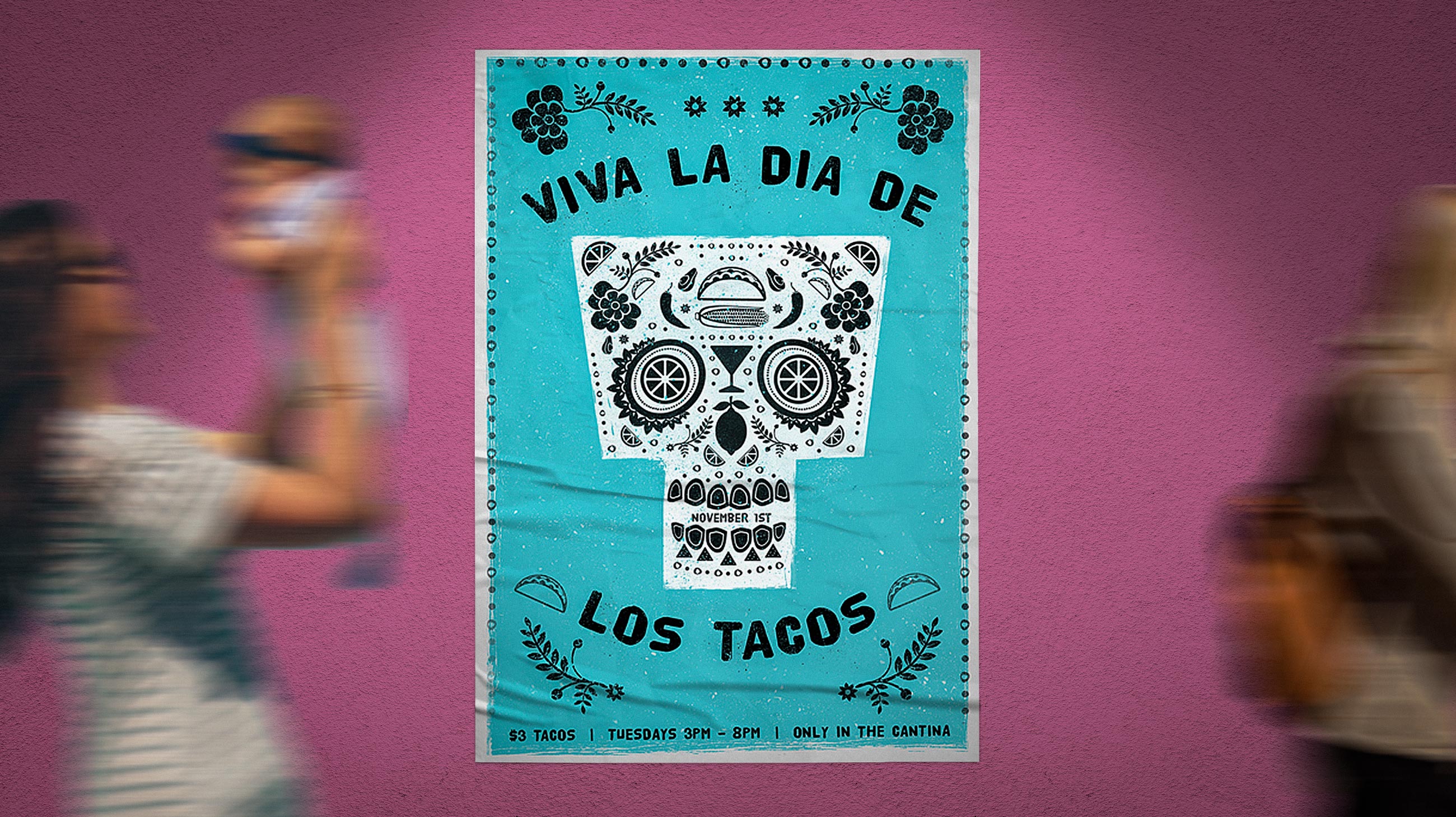 Mockup of happy hour poster