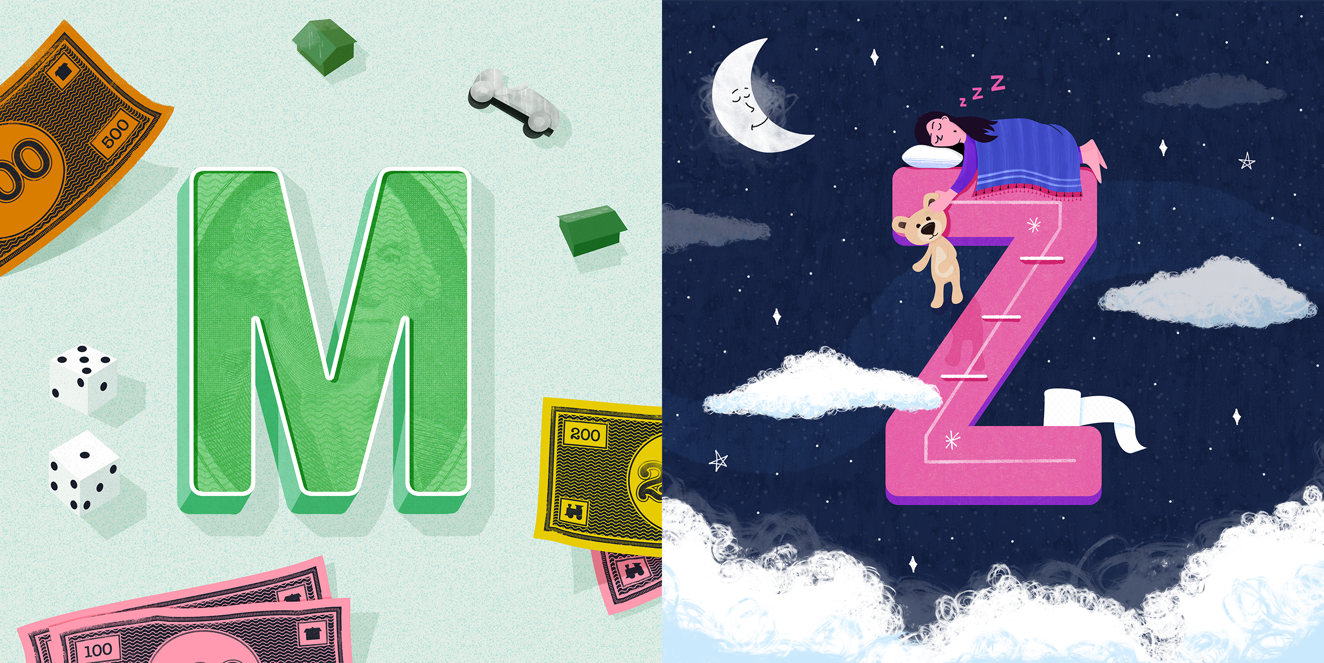 Letter illustrations for Pandemic book