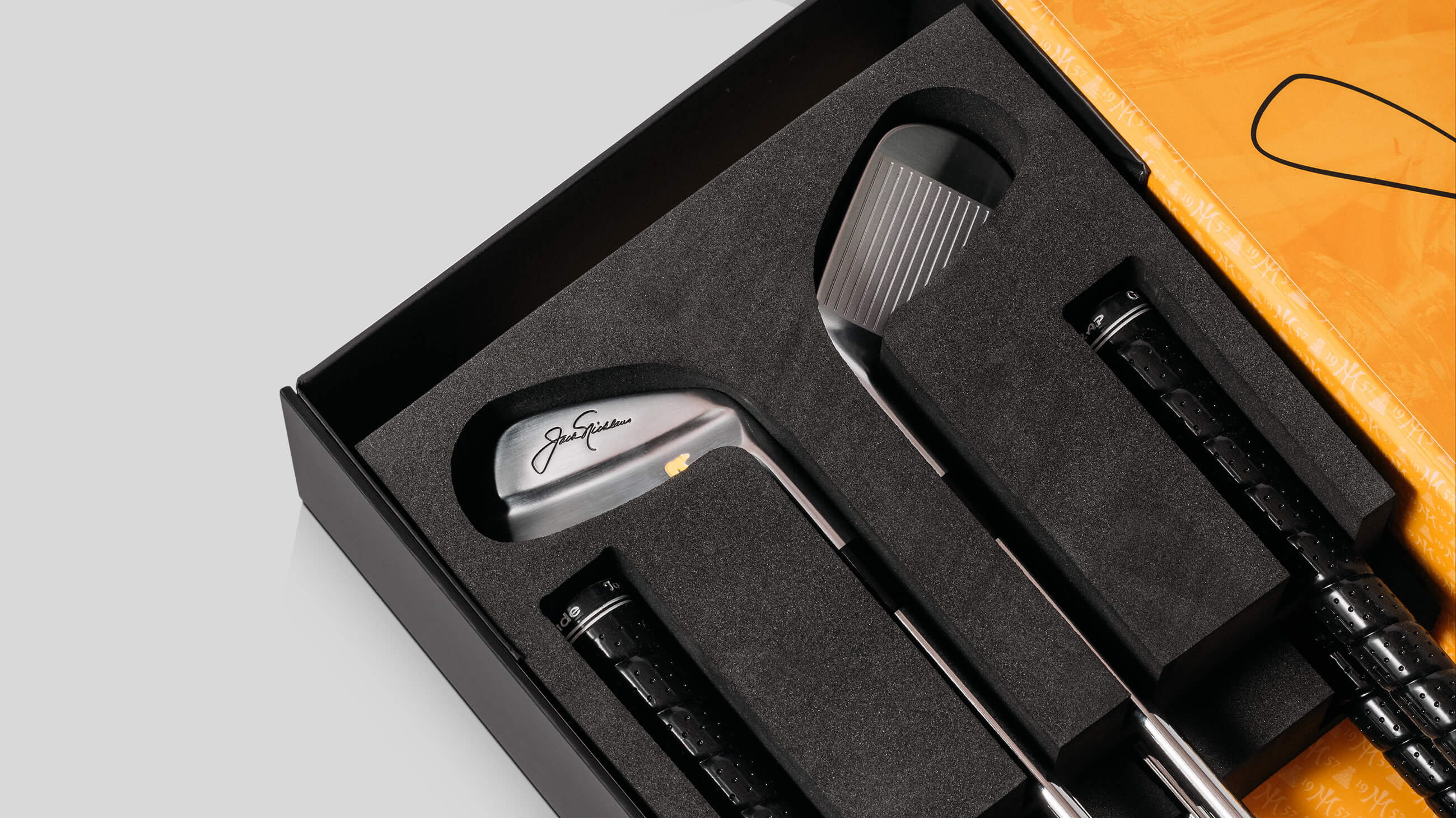 Nicklaus golf clubs in box