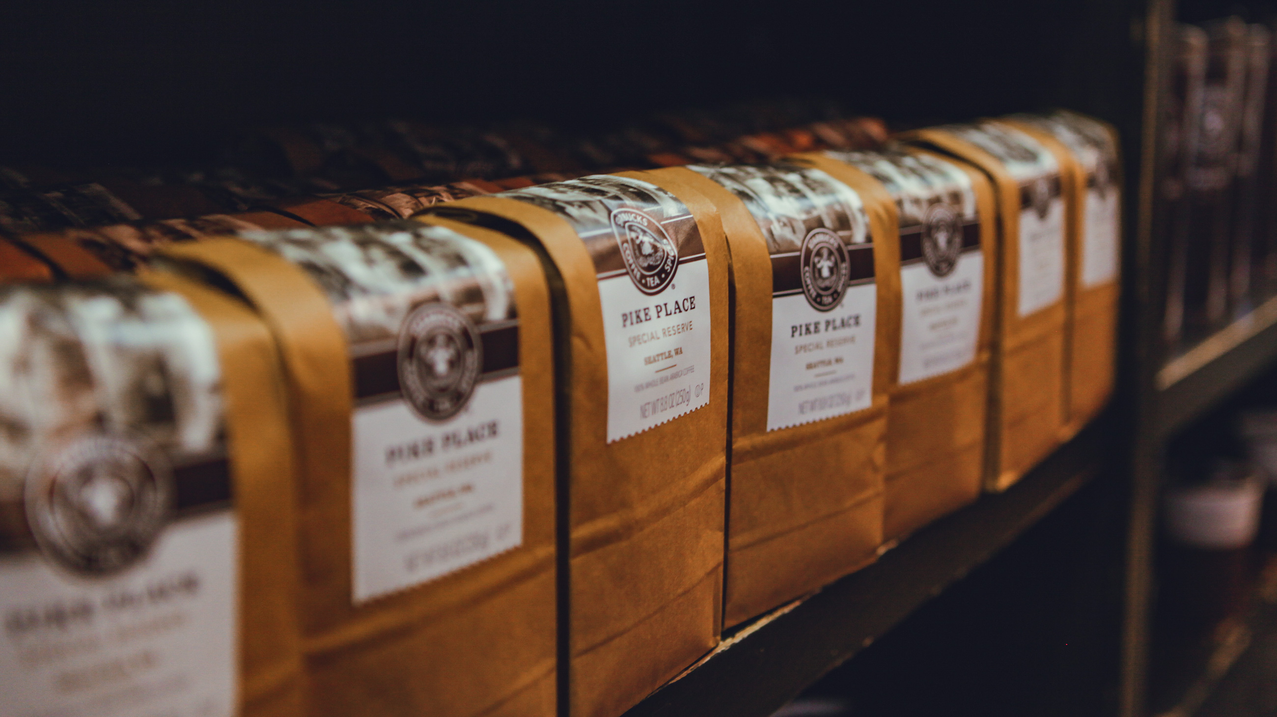 Close up of coffee bean packaging