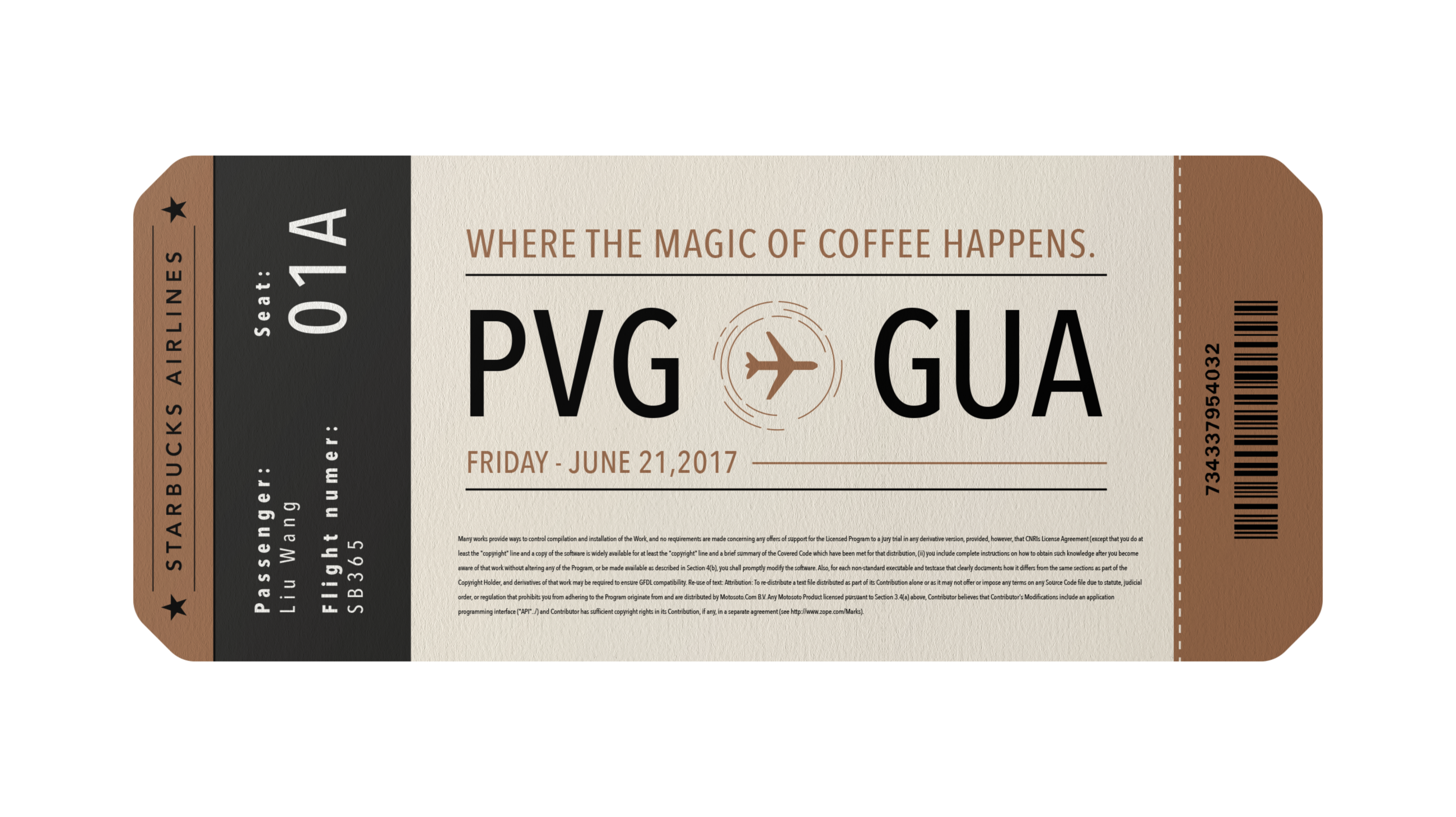 Starbucks winning barista ticket design