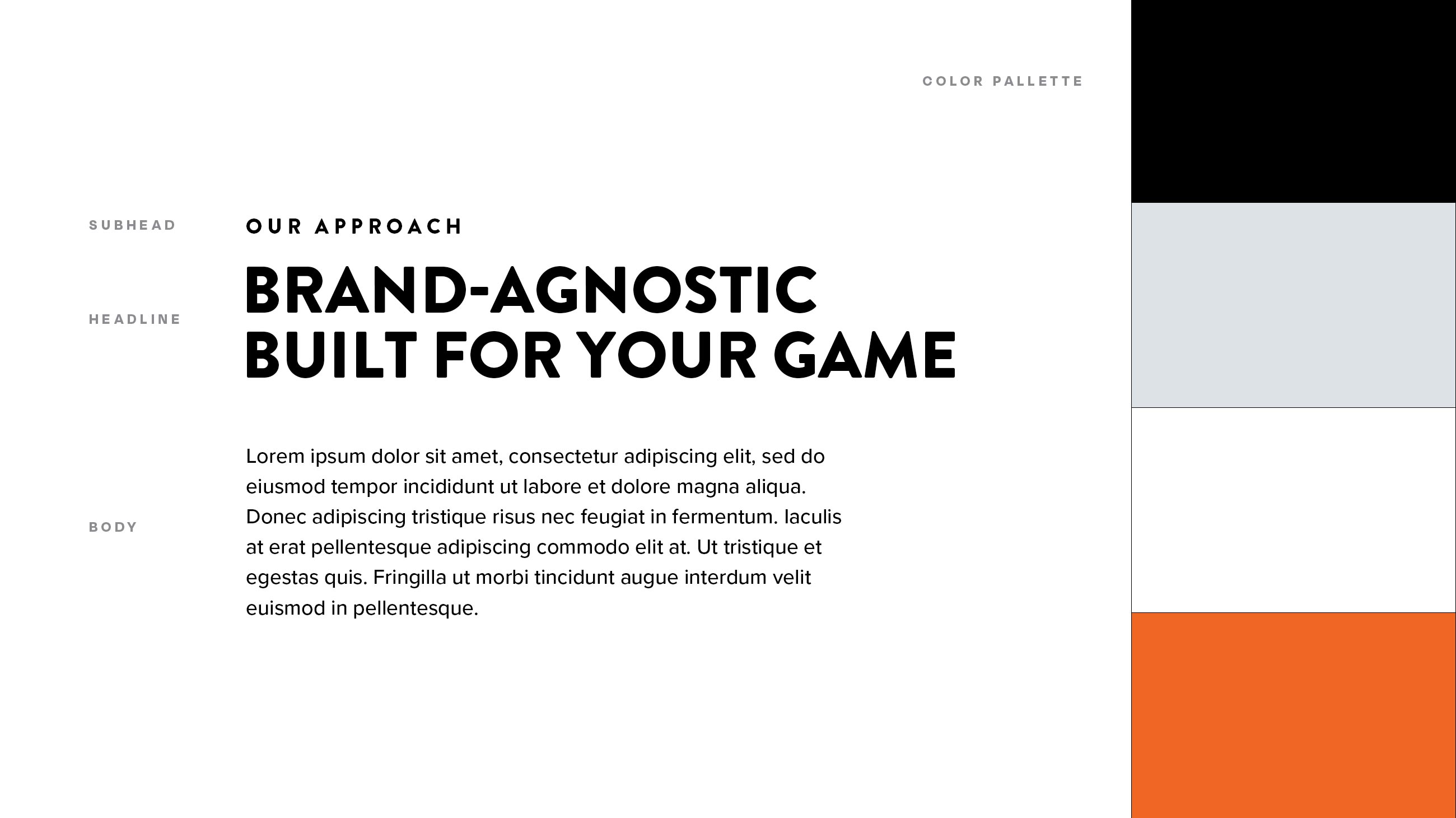 Brand typography and color pallette
